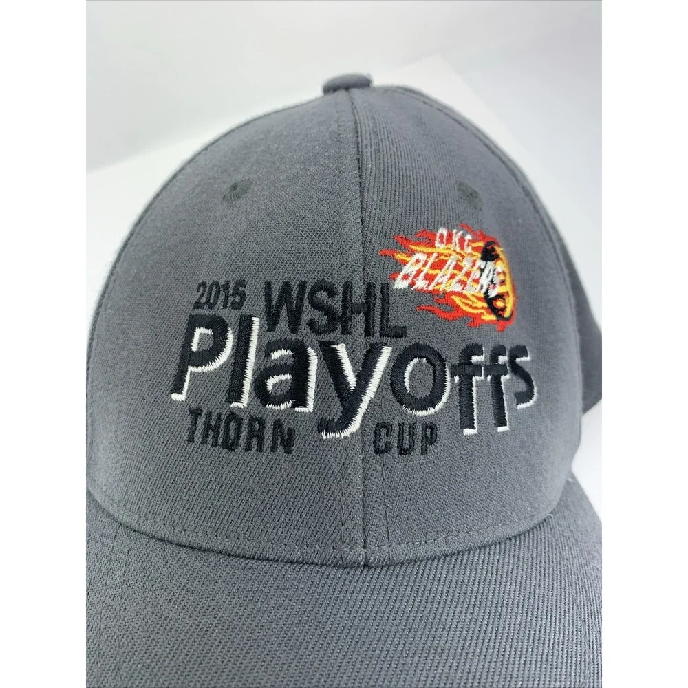 2015 WSHL Playoffs Hat STRETCH Thorn Cup OKC Blazers Gray OSFA Baseball Cap TOW